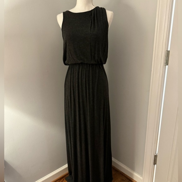 LOFT Dresses & Skirts - LOFT Dark Gray Blouson Maxi Dress Size Small